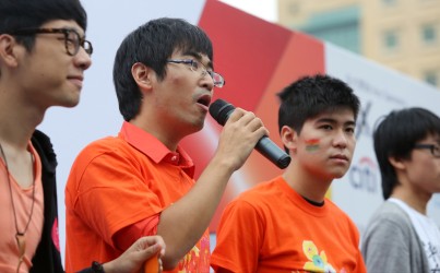 Weeks after the protest camps were cleared, Federation of Students leaders Alex Chow (second from left) and Lester Shum (second from right) are turning their attention to the studies they have put aside in the fight for universal suffrage. Photo: Sam Tsang