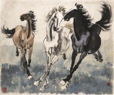 The Three Stallions, one of Xu Beihong's ink masterpieces.