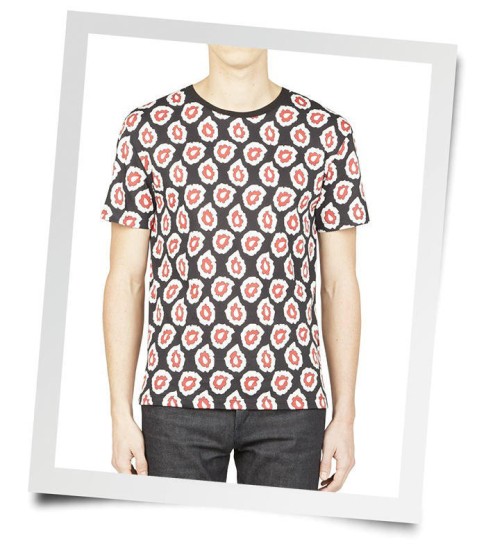 All-over micro-black print T-shirt (HK,100).