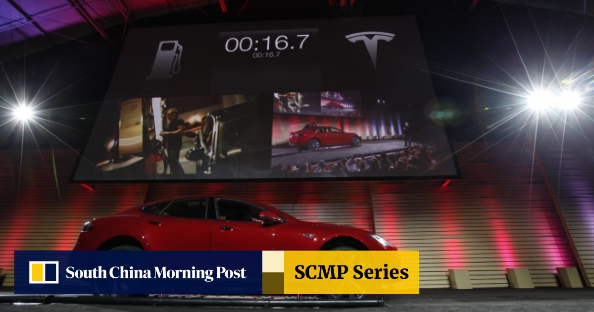 Electric car maker Tesla unveils 90-second battery pack swap | South China  Morning Post